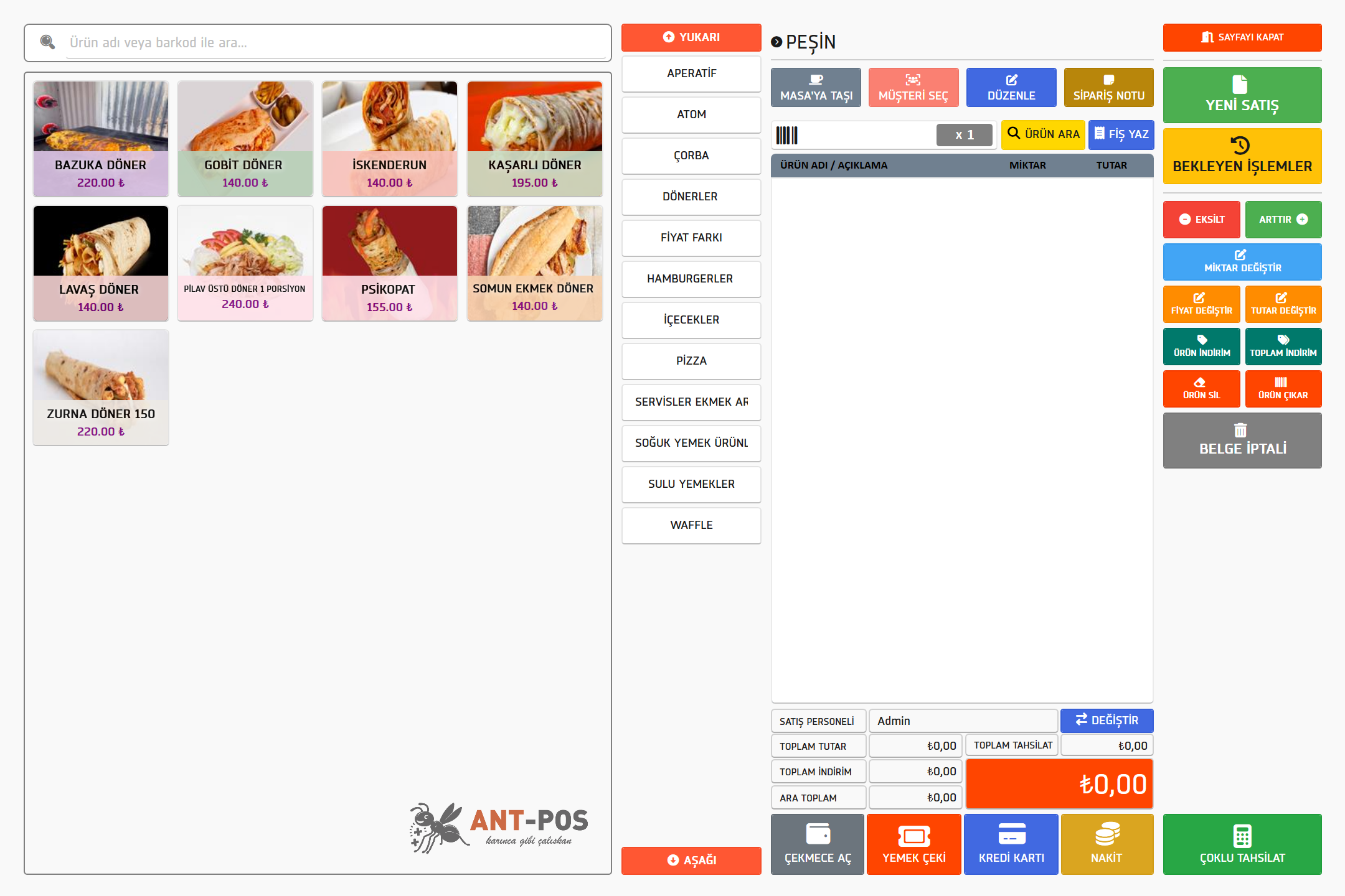 ANTPOS ADİSYON + SİPARİŞ SİSTEMİ